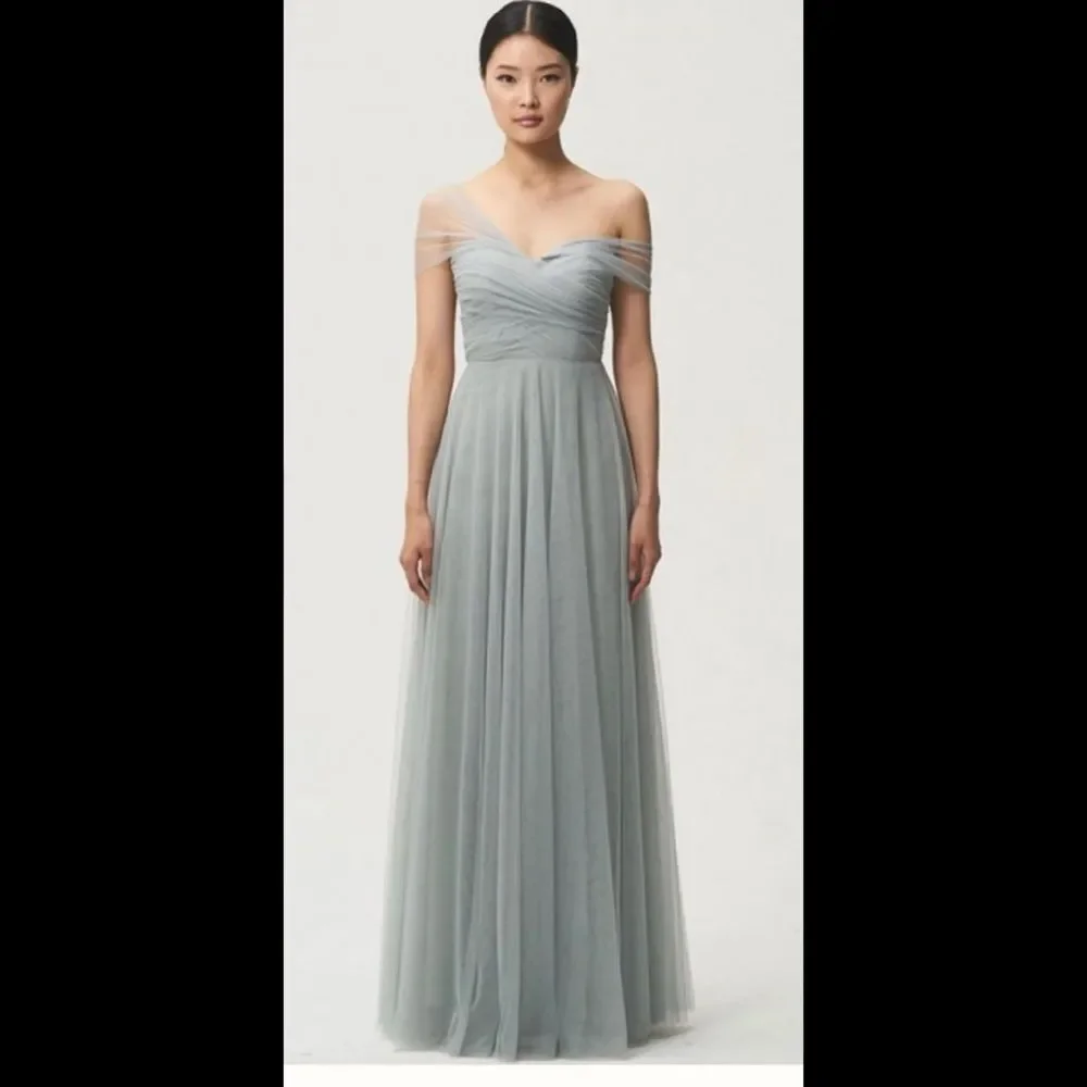 Jenny Yoo Julia Morning Mist Tulle Dress 1853 - Picture 2 of 9